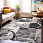 Rugshop Contemporary Circle Design Area Rug, Non-Shedding Carpet for Living Room, Dining Room, or Office, Cream, 10' x 14'