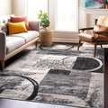 Rugshop Contemporary Circle Design Area Rug, Carpet with Jute Backing for Living Room, Bedroom, or Dining Room, Cream, 5'3" x 7'3"