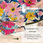 Pink Flowers Summer Area Rug for Living Room, Non-Slip Backing Low Pile Modern Abstract Rug for Indoor Use, 3x5 Washable Carpet