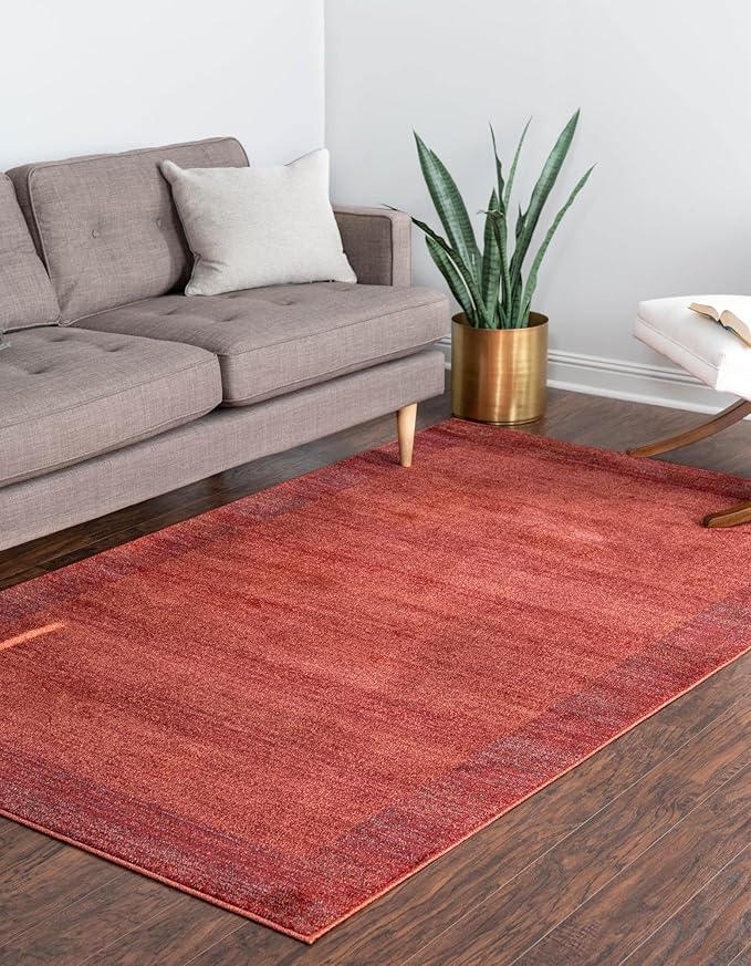 Rugs.com Angelica Collection Rug – 10' x 13' Terracotta Medium Rug Perfect for Living Rooms, Large Dining Rooms, Open Floorplans