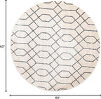 Unique Loom Marilyn Monroe Glam Collection Area Rug - Trellis (5' 3" Round, White Silver/ Silver)