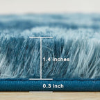 Andency Soft Area Rugs for Living Room Bedroom, 4x6 Fluffy Shaggy Bedside Rug, Non-Slip Large Shag Fuzzy Plush Carpets for Bedroom Kids Dorm Nursery Home Decor Aesthetic, Tie-Dyed Navy Blue