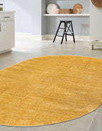 Unique Loom Finsbury Collection Area Rug - Kate (7' 10" x 10' Oval, Yellow)