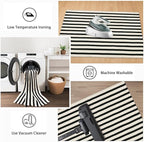 Black and White Striped Rugs 2.3'x3.6', Washable Hand Woven Front Door Rug, Reversible Outdoor Welcome Mat Foldable Layered Door Mats for Entryway Porch Decor Home Entrance