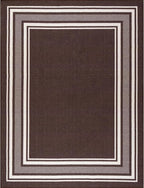 Beverly Rug Non Slip Area Rugs 3x5 Modern Bordered Non Skid Rubber Backing Soft Area Rug for Living Dining Room Easy to Clean Non Shedding Kitchen Bedroom Indoor Carpet 3 x 5 Brown