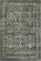 Lahome 6x9 Boho Green Area Rugs Washable Rugs for Living Room,Large Rugs for Bedroom Aesthetic,Distressed Non Slip Low Pile Dining Room Rug Carpet for Home Office Playroom(6'x9',Green)