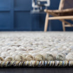 Safavieh Natura Collection Accent Rug - 3' Square, Ivory & Multi, Handmade Wool Blend, Textured Design, Ideal for Living Room, Bedroom, Dining Space (NAT620D)