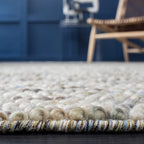 Safavieh Natura Collection Accent Rug - 3' Round, Ivory & Multi, Handmade Wool Blend, Textured Design, Ideal for Living Room, Bedroom, Dining Space (NAT620D)