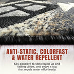 YHSF South West Native American Area Rug C318 - Easy Clean, Thick, Soft, Durable Native Tribal American Indian Inspired Rug for Bedroom/Living Room and More - Grey, 5 Feet 11 Inches x 8 Feet 6 Inches