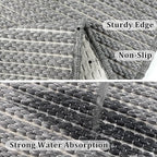 Grey Runners for Kitchen 24"x60" Non Slip Braided Long Bathroom Runner,Washable Boho Kitchen Mats for Floor,Luxury Hallway Runner Rug,Floor Carpet for Indoor,Backdoor Living Room