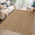 3x5 ft Rugs for Bedroom - Non-Slip Machine Washable Neutral Rug for Living Room,Faux Jute Rug,Braided Area Rug,Boho Solid Rugs for Home and Office,Very Soft,Stain-Resistan,Light Brown