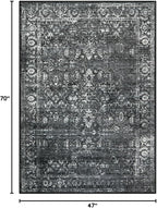Lahome 5x7 Washable Black Area Rugs for Living Room, Non Slip Bedroom Rug, Stain Resistant Floor Dining Room Carpet for Office Entrance Decor