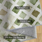Checkered Rug, Washable 6x9 Rug for Living Room, Geometric Rhombus Patterned Indoor Carpet, Checkered Decor for Home, Bedroom, Soft Non Slip Thin Design FER41