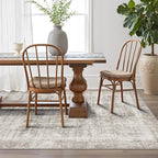 LUMI 4x6 Washable Area Rug for Living Room, Ultra Soft Modern Neutral Grey Rugs Non Slip with Rubber Backing, Low Profile, High Traffic, Stain Resistant Carpets, Ideal for Bedroom, Dining Room