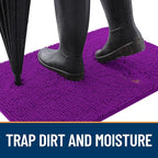 OLANLY Dog Door Mat for Muddy Paws 70x24, Absorbs Moisture and Dirt, Absorbent Non-Slip Washable Doormat, Quick Dry Chenille Mud Mat for Dogs, Entry Indoor Entryway Carpet for Inside Floor, Purple