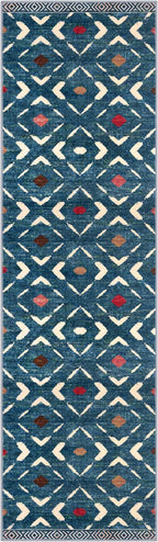 KILOCOCO Hallway Runner Rug 2'x7' Runners for Hallways Soft Washable Runner Rugs Non Slip Printed Low-Pile Runners for Bedroom Kitchen Living Room Laundry Room Boho Rugs, Teal/Blue