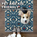 KILOCOCO Kitchen Runner Rug Washable Runner Rug Soft Hallway Runners Non Slip Printed Distressed Laundry Room Rugs, Low-Pile Runners for Entryway/Bedroom/Kitchen/Living Room, 2x5 Teal/Blue