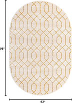 Unique Loom Glam Collection Area Rug - Trellis (5' 3" x 8' Oval, White Gold/ Gold)