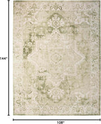 Nourison Home Astra Machine Washable Ivory Green 9' x 12' Area Rug - Easy Clean, Non Shedding, Bed Room, Living Room, Dining Room, Kitchen (9' x 12')