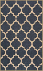 Lahome Moroccan 3x5 Outdoor Rug, Easy Jute Blue Washable Rug for Entryway Front Porch, Geometric Trellis Woven Non Slip Door Mat for Entrance, Thin Non Shedding Farmhouse Throw Rugs for Balcony