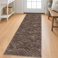 KILOCOCO Boho Kitchen Runner Rug 2x6 Washable Runner Rug, Soft Runners for Hallways Non Slip Printed Distressed Laundry Room Rug, Low-Pile Rug for Entryway/Bedroom/Living Room, Rust Red