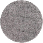 Unique Loom Solid Shag Collection Area Rug (3' 3" Round, Cloud Gray)