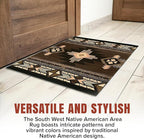YHSF South West Native American Area Rug C318 - Easy Clean, Thick, Soft, Durable Native Tribal American Indian Inspired Rug for Bedroom/Living Room and More - Chocolate Brown, 5 Feet x 7 Feet