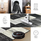 Tepook Modern Area Rug for Living Room, 4x6 Geometric Large Rugs for Bedroom, Washable Patchwork Rug Indoor Non-Slip Throw Carpets for Dining Room Office Farmhouse Home Decor, Black and White