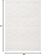 SAFAVIEH Tulum Collection Area Rug - 5'3" x 7'6", Ivory & Light Grey, Moroccan Boho Tribal Design, Non-Shedding & Easy to Clean, Ideal for Living Room, Bedroom, Dining Space (TUL272G)