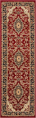 Well Woven Barclay Collection Medallion Kashan Red 3x10 Runner Rug - for Hallways, Kitchens, and Entryways