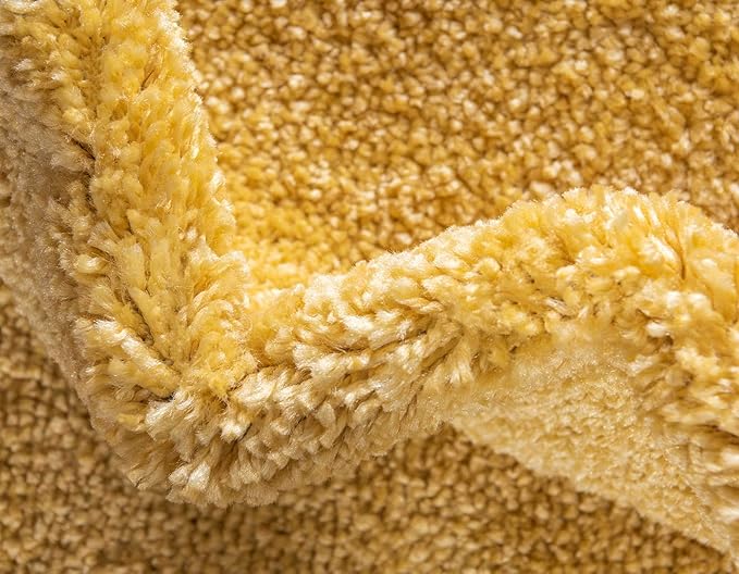 Unique Loom Solo Collection Area Rug - Calabasas (7' 10" Round, Yellow)