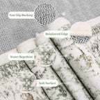 LIVEBOX Green 10x14 Area Rugs, Soft Extra Large Area Rug for Living Room Low Pile Non Slip Boho Rug, Non Shedding Indoor Carpet for Bedroom Dining Room Under Table