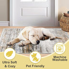 COMSLE Door Mat Soft Absorbent Indoor Front Entryway Rug Machine Washable Entrance Mats for Muddy Paws Non Slip Throw Rugs 24" x 36" Doormat for Inside Foyer Bedroom - Yellow