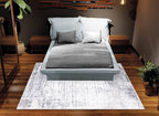 Bloom Rugs Washable Non-Slip 8' x 10' Rug - Gray/Charcoal/Blue Modern Abstract Area Rug for Living Room, Bedroom, Dining Room, and Kitchen - Exact Size: 8' x 10'