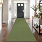 Braided Runner Rug 3x10 Ft Washable Runners for Hallways Non Slip Rubber Backed Kitchen Runners Cotton Long Entryway Runner Indoor, Woven Carpet for Hall Kitchen Entryway, Green
