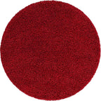 Unique Loom Solid Shag Collection Area Rug (5' 3" Round, Cherry Red)
