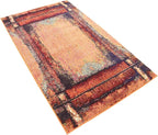 Unique Loom Estrella Collection Rustic, Distressed, Modern, Abstract Area Rug (3' 3 x 5' 3 Rectangular, Orange/Black)