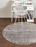 Unique Loom Marilyn Monroe Glam Collection Area Rug - Trellis (7' 10" Round, Gray Silver/ Silver)
