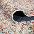 Bloom Rugs Caria Washable Non-Slip 6x9 Rug - Orange/Olive Beige Traditional Area Rug for Living Room, Bedroom, Dining Room, and Kitchen - Exact Size: 6' x 9'
