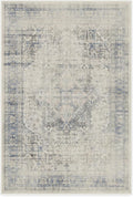 RUGGABLE Washable Vintage Area Rug – Kamran Blue Quartz 4x6, Stain-Resistant, Non-Slip – Medium Machine Washable Rugs for Living Room, Bedroom, Hallway, Entryway & Office–with Cushioned Pad