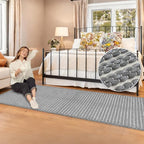 Braided Hallway Runner Rug,Super Absorbent Kitchen Mats for Floor,Non Slip Washable Kitchen Rugs,Quick Dry Boho Entryway Runner Rugs for Bathroom,Hallyways,Bedroom,24"x72",Grey