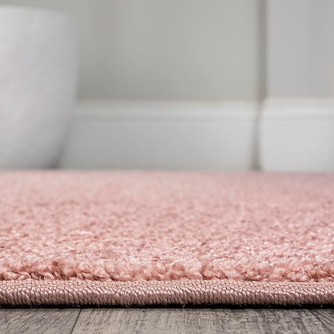 JONATHAN Y Haze Solid Low-Pile Pink Indoor Area Rug 8x10, Coastal,Bohemian,Minimalist,Classic, Easy-Cleaning for Living Room,Bedroom,Kitchen,Pet Friendly,Non-Shedding (SEU100P-8)