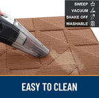 OLANLY Door Mats Indoor, Non-Slip, Absorbent, Dirt Resist, Entrance Washable Mat, Low-Profile Inside Entry Doormat for Entryway (71x47 inches, Brown)
