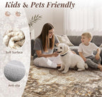 tchdio 8x10 Area Rugs for Living Room, Vintage Non Slip Washable Rug, Soft Low Pile Area Rug Large Floor Indoor Carpet for Bedroom, Dining Room, Office (Brown, 8'x10')