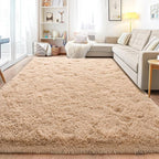 Area Rugs for Living Room, Soft Shaggy Carpets for Living Room, Fuzzy Rugs for Kids' Room, Perfect Decor for Modern Home Camel 6x9 Feet