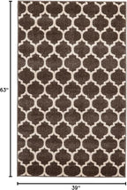 Rugs.com Lattice Collection Rug – 3' x 5' Chocolate Brown Medium Rug Perfect for Entryways, Kitchens, Breakfast Nooks, Accent Pieces