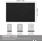BEQHAUSE Door Mat 32" x 48", Non-Slip Door Mats Indoor Entryway Rugs Washable Low-Profile Absorbent and Stain Resist Floor Mats, Dog Door Mat for Front Back Door, Muddy Wet Shoes & Paws, Black
