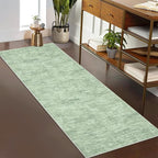 RUGSREAL Modern Runner Rug 2.5x8 Stain Resistant Washable Kitchen Runner Carpet ith Rubber Backing Low Pile Contemporary Solid Color Entryway Mat Ultra Soft Rug for Living Room Bedroom, Green
