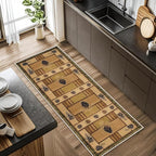 Pinecone Runner Rug, 2x8ft Rustic Country Style Hallway Runner Rug - Corridor & Foyer Area Rugs, Washable Non-Slip Mat, Country Home Decor Carpet for Indoor Living Room Hallway Spaces