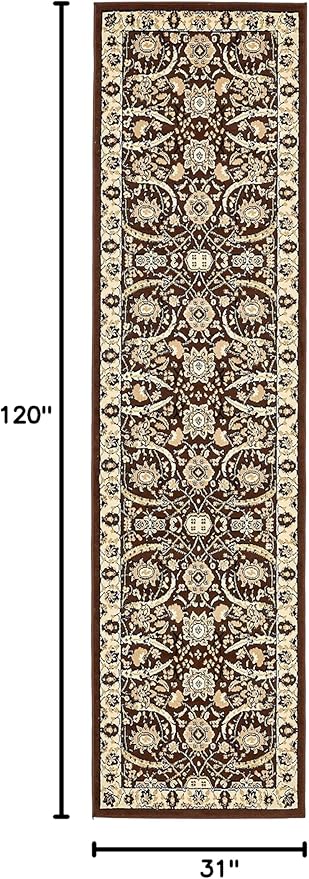 Unique Loom Espahan Collection Area Rug - Cape Cod (2' 7" x 10' Runner, Brown/ Beige)
